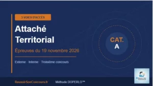 Concours Attaché Territorial 2026 — 3 voies d'accès, épreuves du 19 novembre 2026